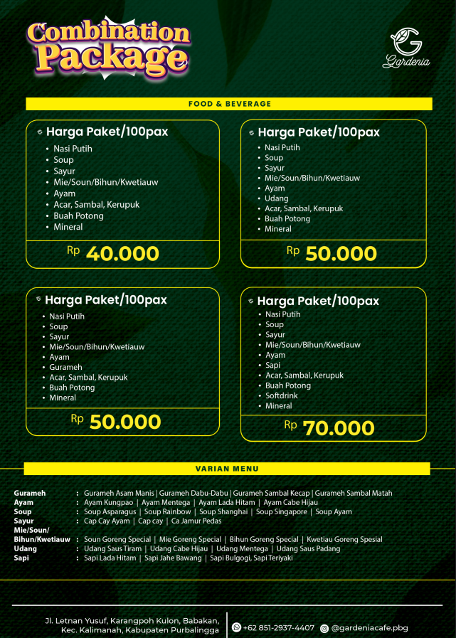 Event Price List 8